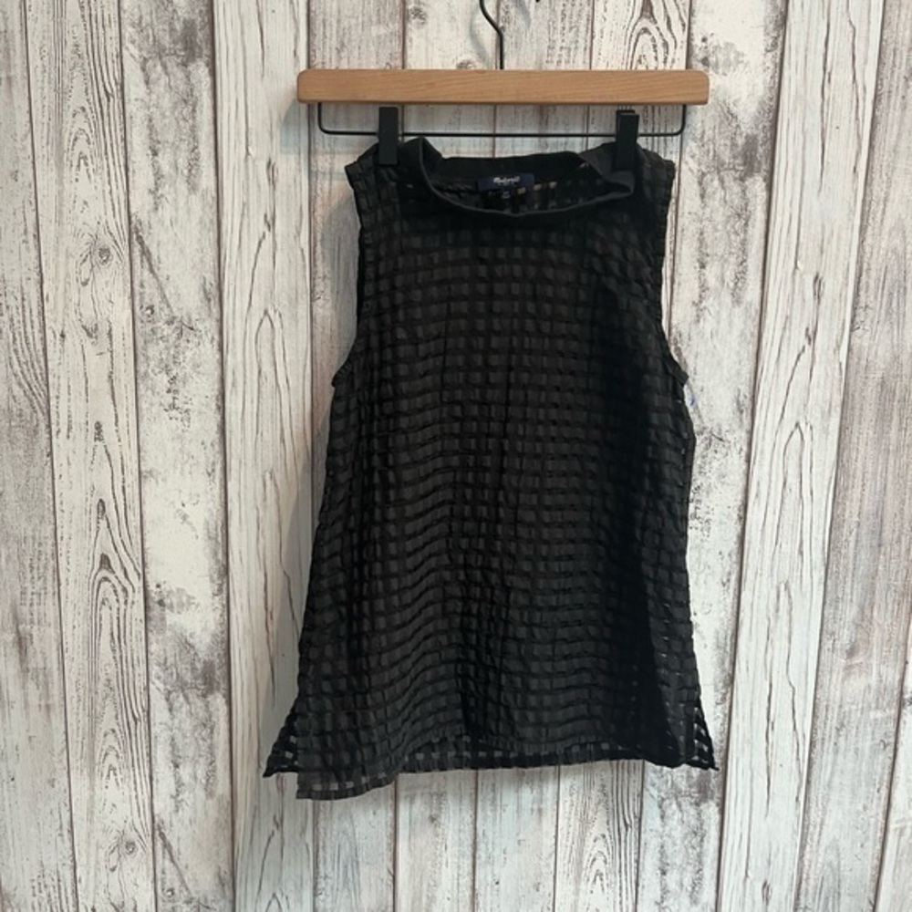 Madewell black sheer sleeveless top size XS